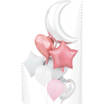 Set 8 baloane Luna - Roz si Argintiu