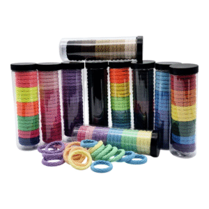 Elastice pentru par recipient cilindric 20 buc, diverse culori