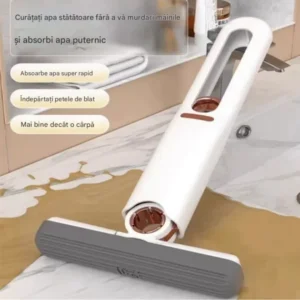 Mop de Mână Portabil 25cm cu Stoarcere, Burete PVA Super Absorbant – Set 1+1 Gratuit