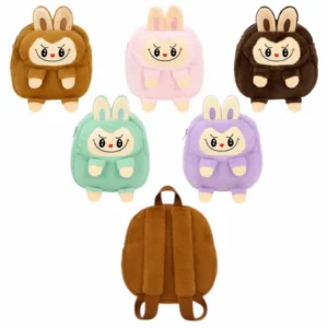 Ghiozdan Labubu din Pluș 30x20cm – Model Adorabil, Diferite Culori | Rucsac Copii & Cadou Perfect